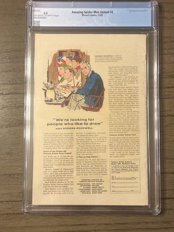 Amazing Spider-Man Annual #4 CGC 5.5 Human Torch Wizard & Mysterio 1967 Marvel