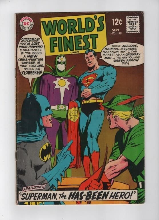 WORLD'S FINEST #178 DC Comics 1968 Superman Batman NEAL ADAMS Cover VG