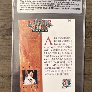 Ann Meyers Autographed Card Women’s Basketball HOF Authenticated NM-MT
