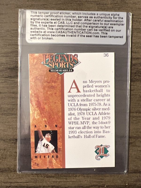Ann Meyers Autographed Card Women’s Basketball HOF Authenticated NM-MT