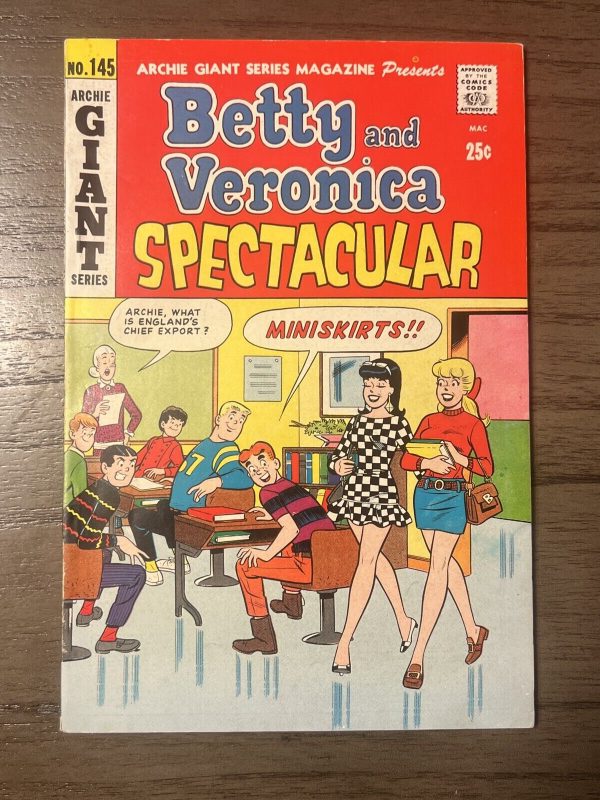 ARCHIE GIANT SERIES #145 RARE MINISKIRT COVER BETTY AND VERONICA FN+ 6.5