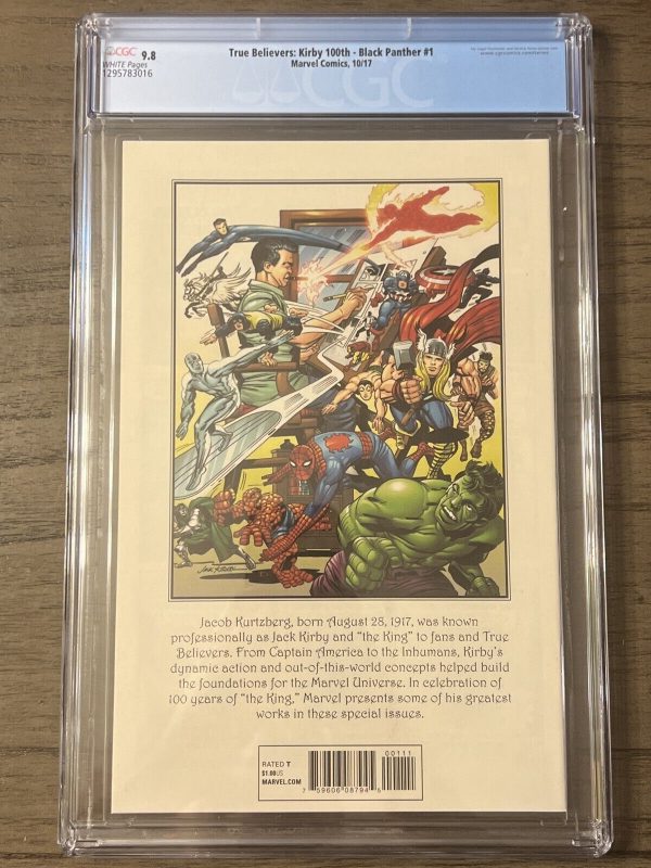 TRUE BELIEVERS KIRBY 100TH BLACK PANTHER #1 (MARVEL 2017) JACK KIRBY CHC 9.8