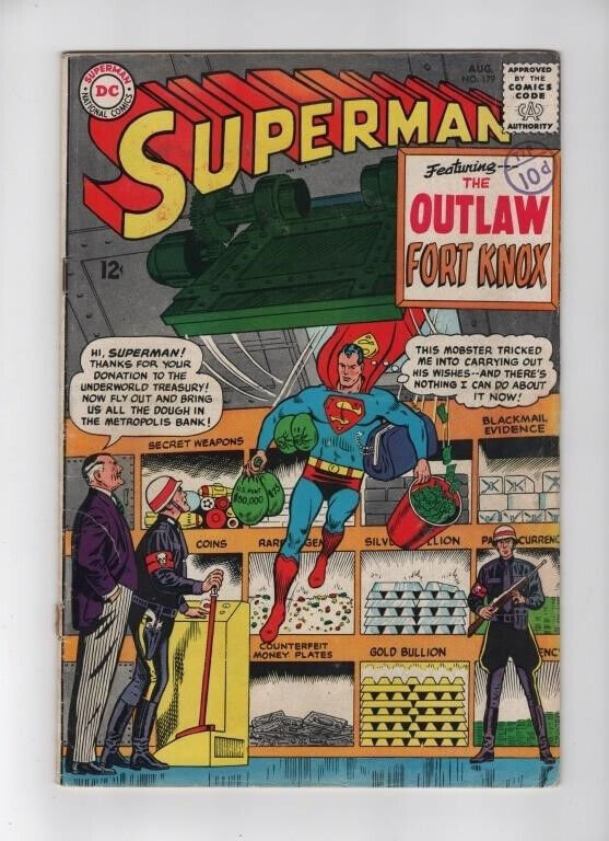 Superman #179 (DC Comics 1965) Silver Age Lex Luthor Curt Swan 7.5 VF-