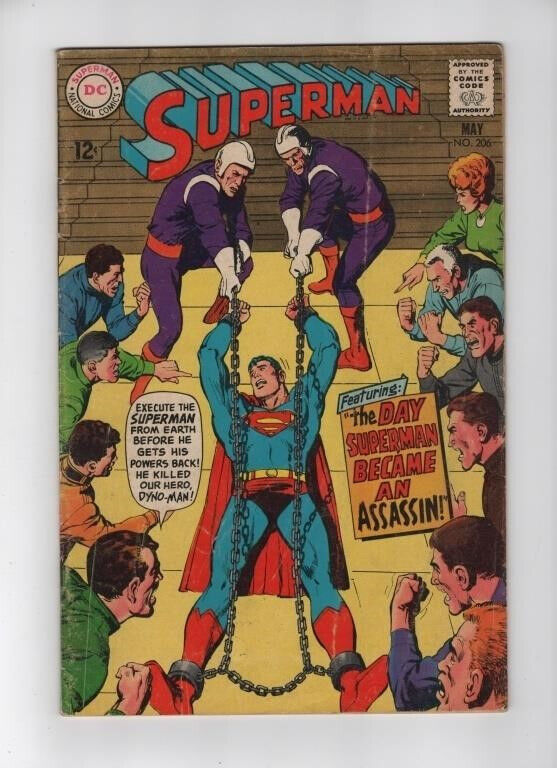 Superman 206 Neal Adams Al Plastino Assassin Silver Age 1968 DC Comics