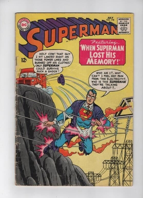 Superman #178 1965 [GD/VG] Silver Age DC Red/Gold Kryptonite Amnesia