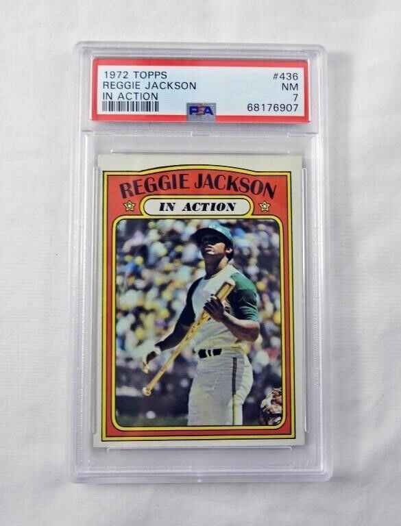 1972 TOPPS #436 REGGIE JACKSON ATHLETICS HOF PSA 7