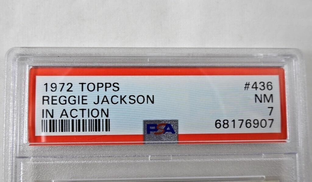 1972 TOPPS #436 REGGIE JACKSON ATHLETICS HOF PSA 7