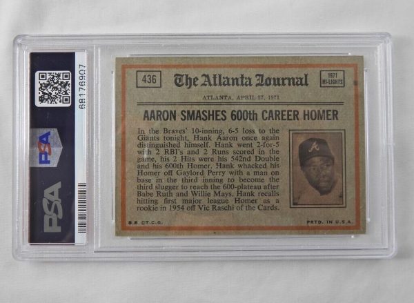 1972 TOPPS #436 REGGIE JACKSON ATHLETICS HOF PSA 7