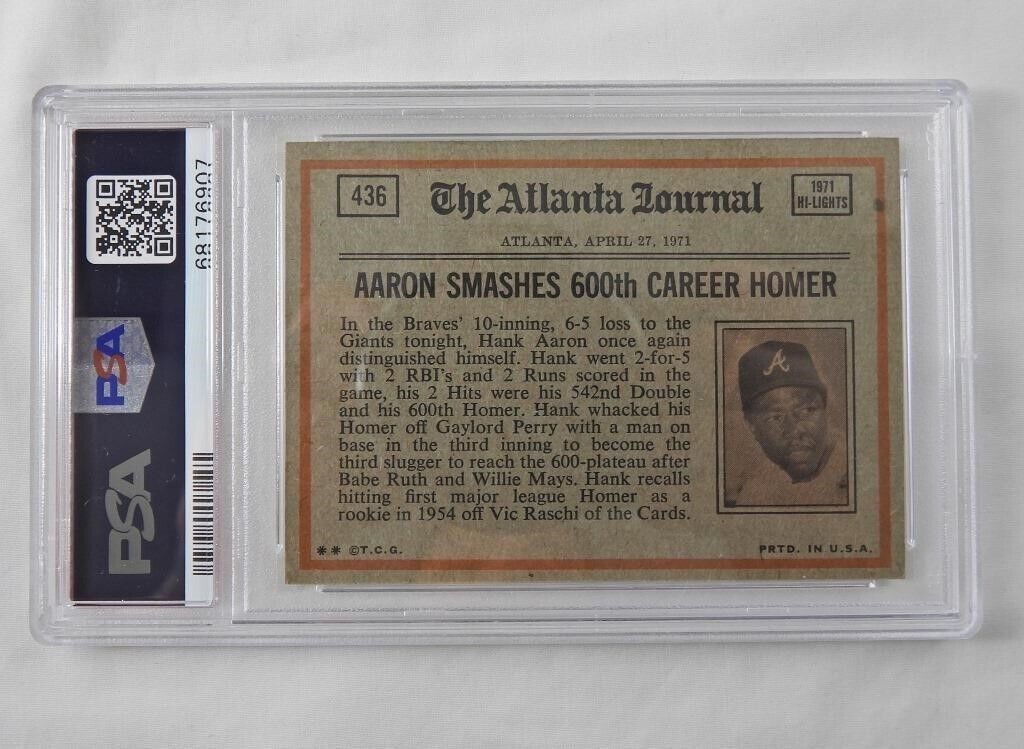 1972 TOPPS #436 REGGIE JACKSON ATHLETICS HOF PSA 7