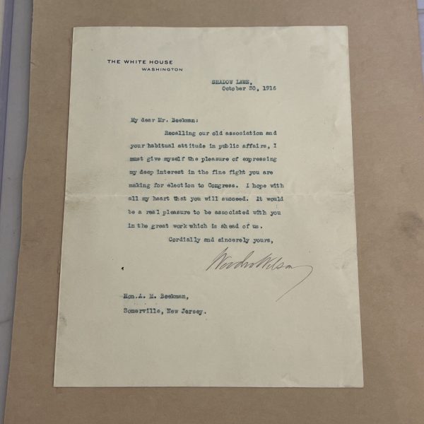 RARE President Woodrow Wilson Signed Letter On White House Letterhead Beckett