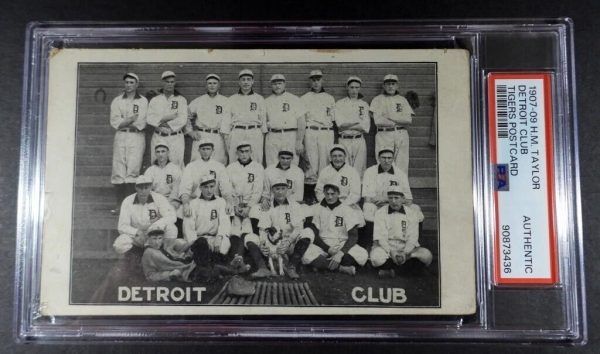 1907-09 H.M. TAYLOR DETROIT CLUB TY COBB ROOKIE PSA RARE!