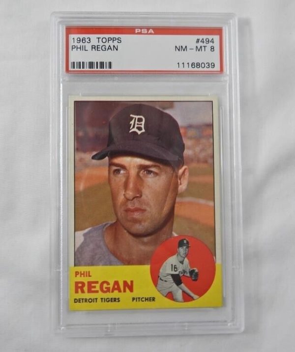 1963 Topps Phil Regan #494 PSA 8 (AMAZING EYE APPEAL) BEST PRICE