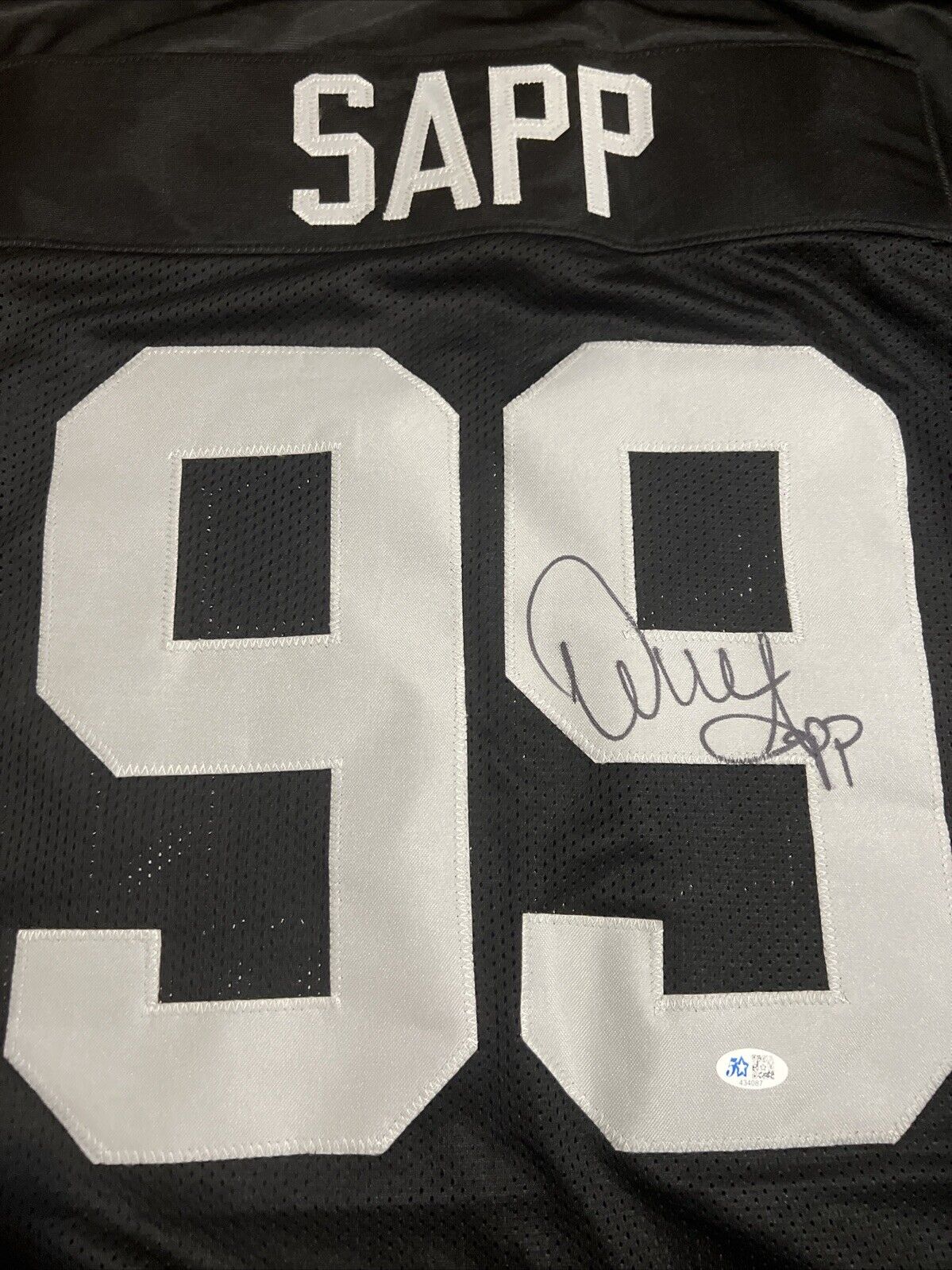 Las Vegas Raiders Warren Sapp Signed Jersey With COA Raiders Buccaneers