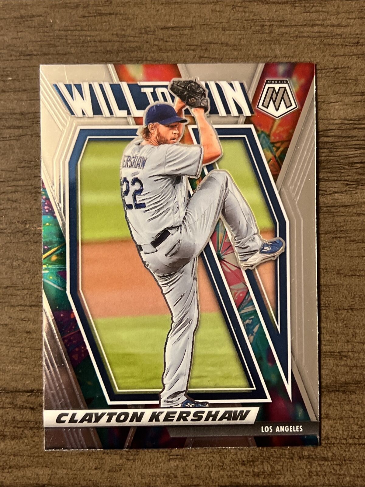 2021 Panini Mosaic Will to Win Clayton Kershaw #WTW5 Los Angeles Dodgers MINT 🔥