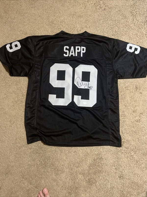 Las Vegas Raiders Warren Sapp Signed Jersey With COA Raiders Buccaneers