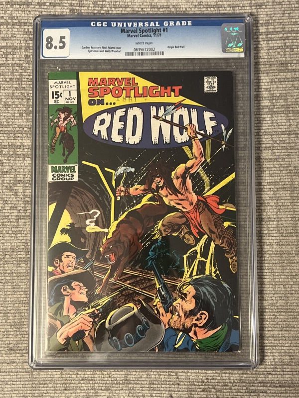 MARVEL SPOTLIGHT #1 ORIGIN 1st Solo RED WOLF Native Hero 1971 ADAMS WOOD CGC 8.5