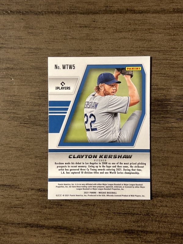 2021 Panini Mosaic Will to Win Clayton Kershaw #WTW5 Los Angeles Dodgers MINT 🔥