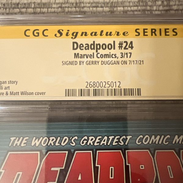 Deadpool #24 Signature Series CGC 9.6 Gerry Duggar (Marvel Comics March 2017)