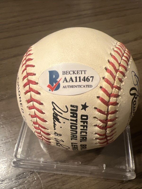 Bobby Cox & Atlanta Braves Coaching Staff Signed Baseball Beckett COA With LOA