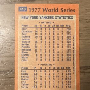 1978 TOPPS #413 REGGIE JACKSON WORLD SERIES NM MLB BASEBALL CARD