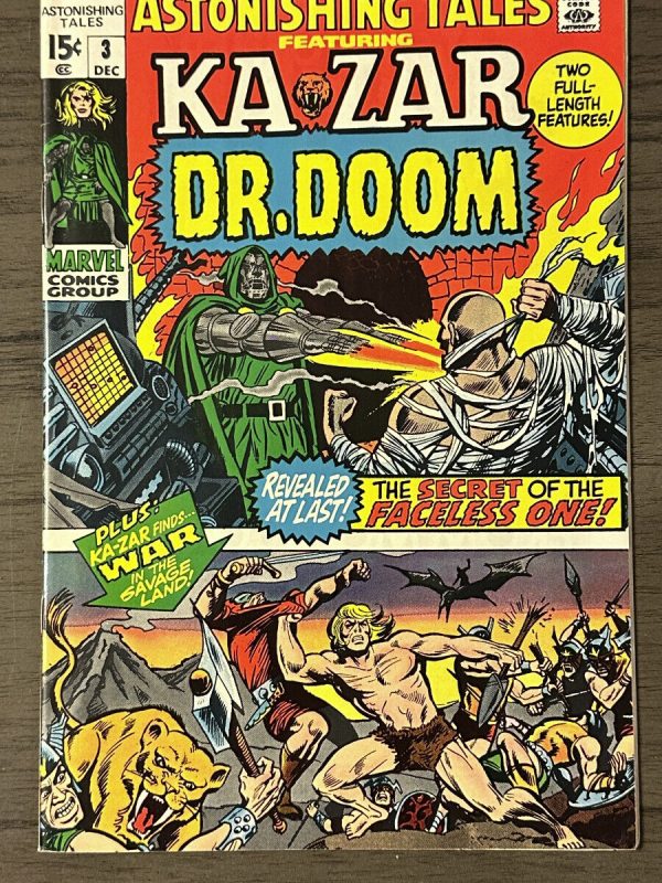 ASTONISHING TALES # 3 - (FN/VF) -BARRY SMITH-KA-ZAR-DR. DOOM-THE FACELESS ONE