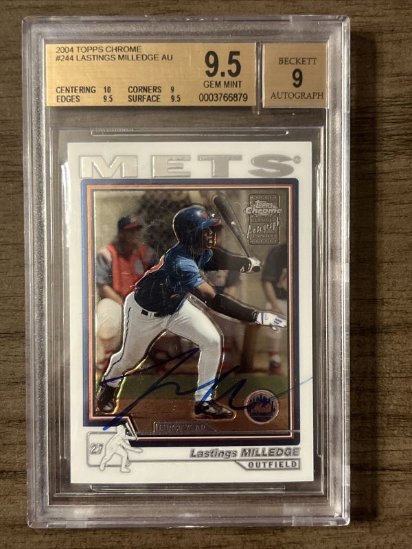 2004 Lastings Milledge Topps Chrome Autograph BGS 9.5 Auto 9 HOT 🔥