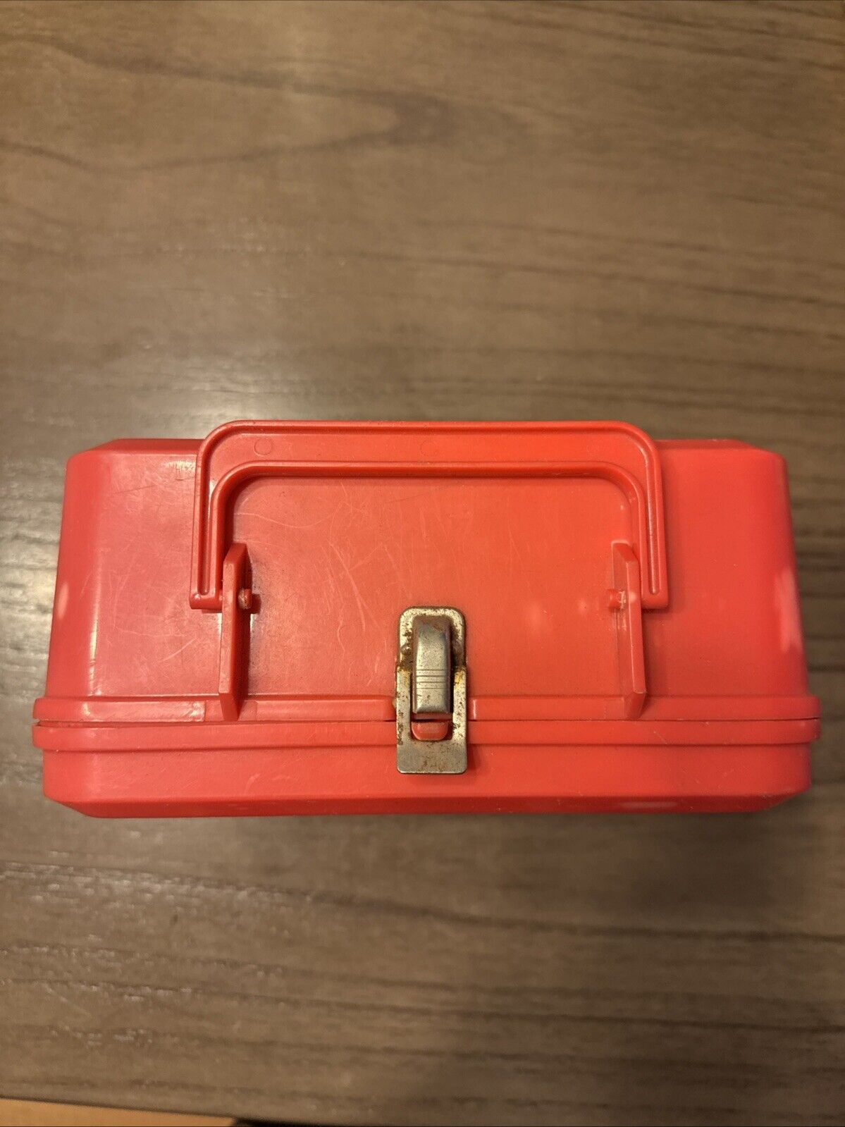 Vtg Mickey Mouse Aladdin City Zoo Disney Red Plastic Lunch Box W/ Thermos