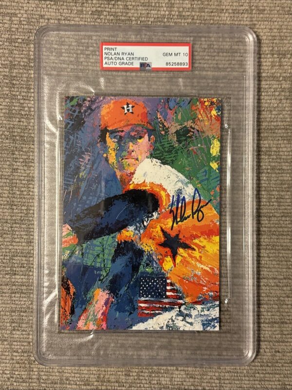 Nolan Ryan Signed Leroy Neiman Art Print, Astros, (PSA) Auto GEM MT 10 💎