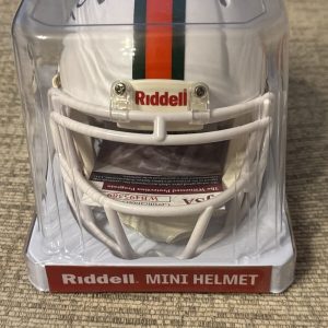 David Njoku Signed Auto University Of Miami Riddell Mini Speed Helmet JSA COA