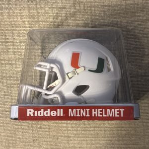 David Njoku Signed Auto University Of Miami Riddell Mini Speed Helmet JSA COA