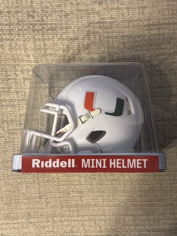 David Njoku Signed Auto University Of Miami Riddell Mini Speed Helmet JSA COA
