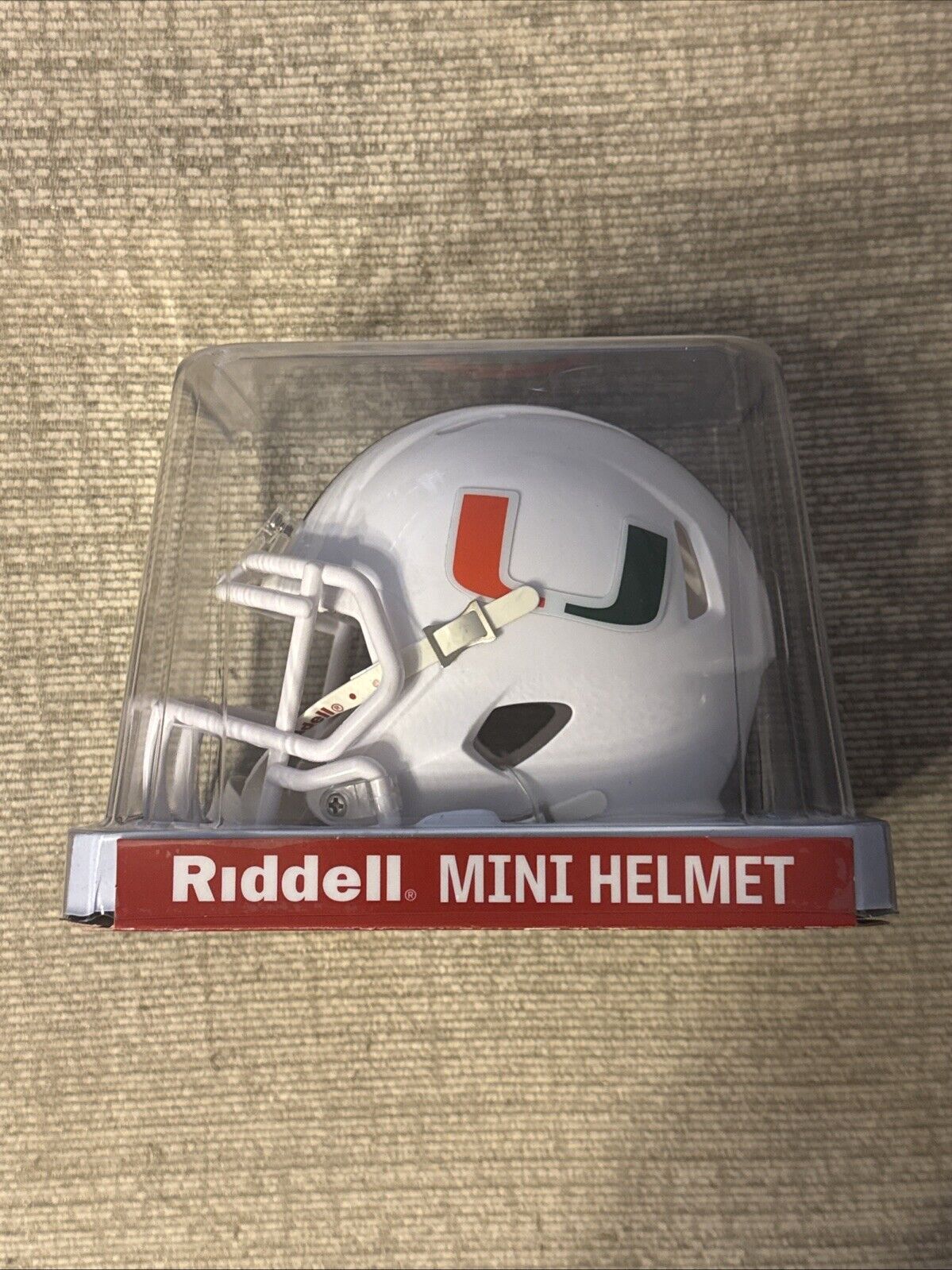 David Njoku Signed Auto University Of Miami Riddell Mini Speed Helmet JSA COA