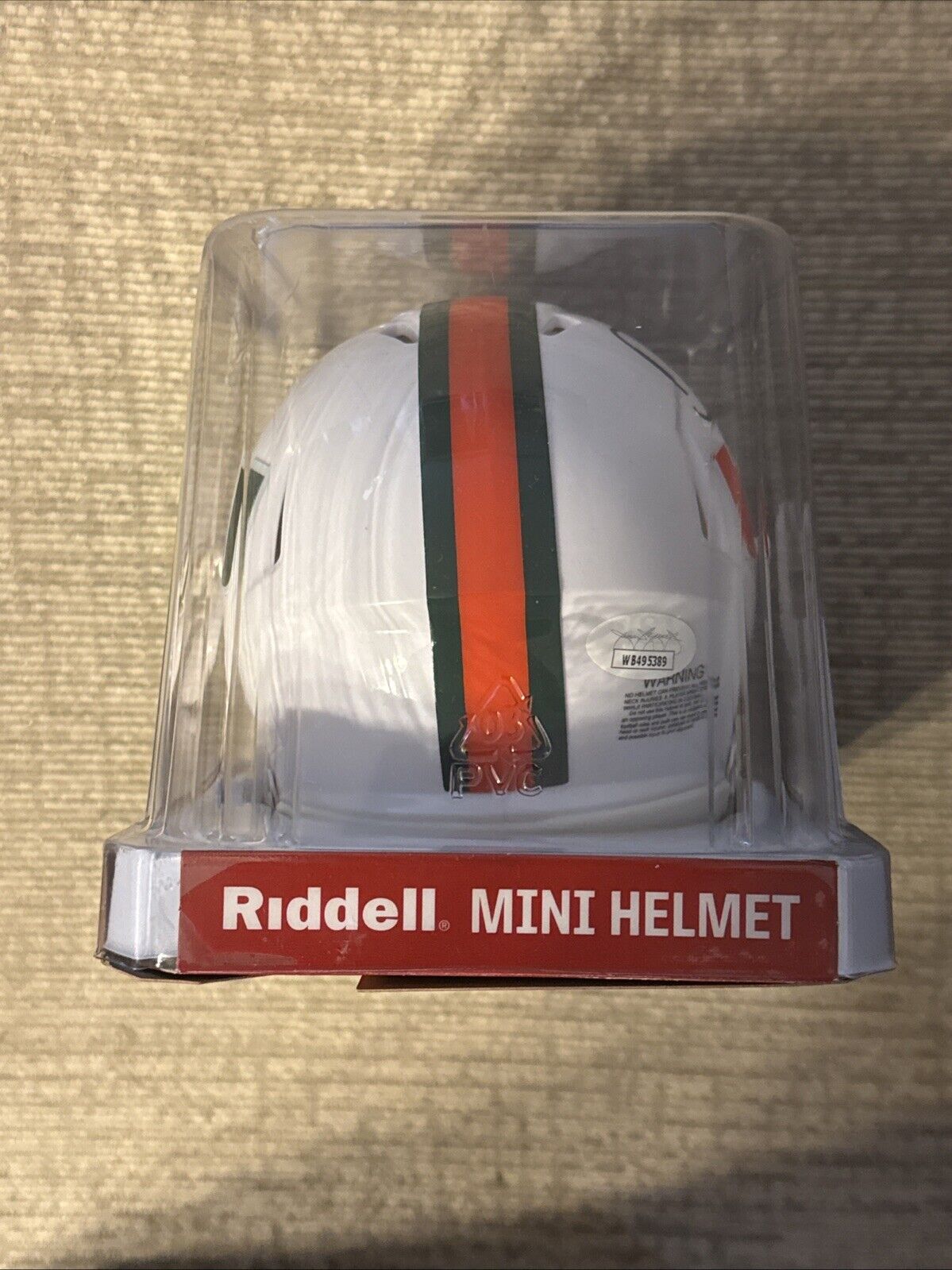 David Njoku Signed Auto University Of Miami Riddell Mini Speed Helmet JSA COA
