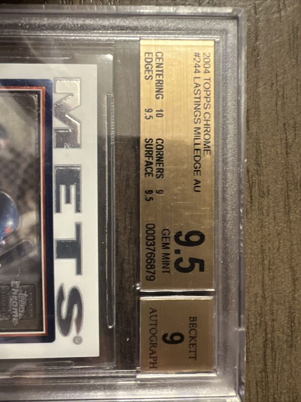 2004 Lastings Milledge Topps Chrome Autograph BGS 9.5 Auto 9 HOT 🔥