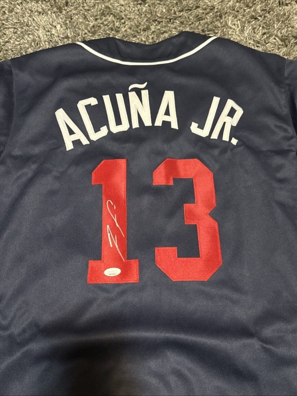 Ronald Acuna Jr Signed Custom Blue Jersey - Atlanta Braves - JSA Certified