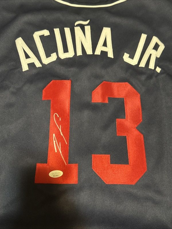 Ronald Acuna Jr Signed Custom Blue Jersey - Atlanta Braves - JSA Certified