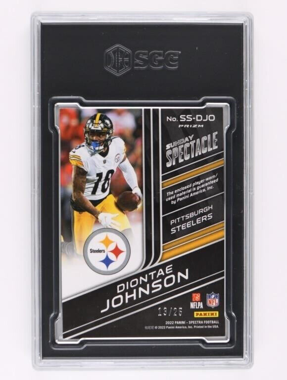 2022 Panini Spectra Dionate Johnson Meta Prizm Sunday Spectacle Patch /25 9.5 MT