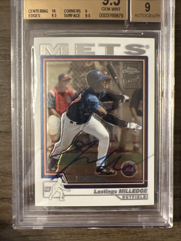 2004 Lastings Milledge Topps Chrome Autograph BGS 9.5 Auto 9 HOT 🔥