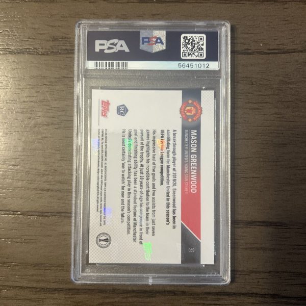 2020 Topps Now UEFA CL Mason Greenwood #59 RC Manchester United PSA 10