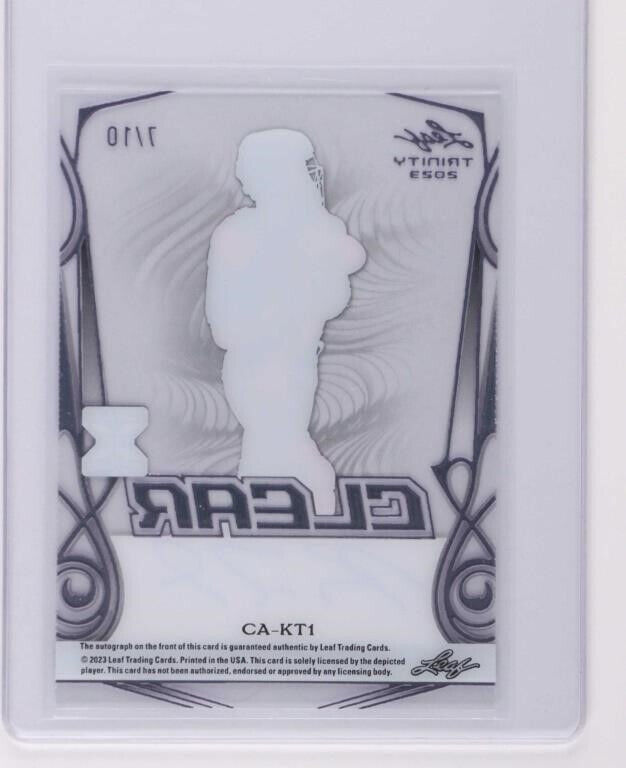 2023 Leaf Trinity Baseball Kyle Teel Clear Purple Auto /10 Rookie Red Sox