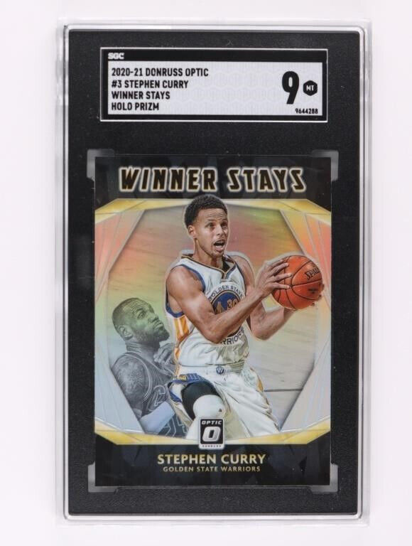 2020-21 Donruss Optic Winner Stays Holo #3 Stephen Curry WARRIORS SGC 9 MINT