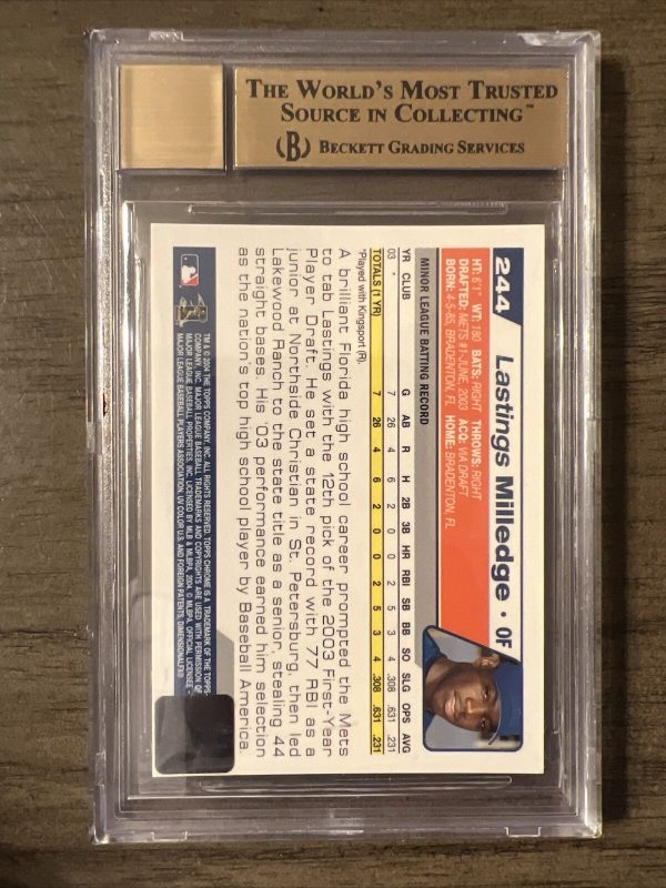 2004 Lastings Milledge Topps Chrome Autograph BGS 9.5 Auto 9 HOT 🔥