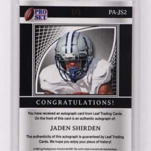 2024 Leaf Pro Set Jaden Shirden Auto Orange 1/1