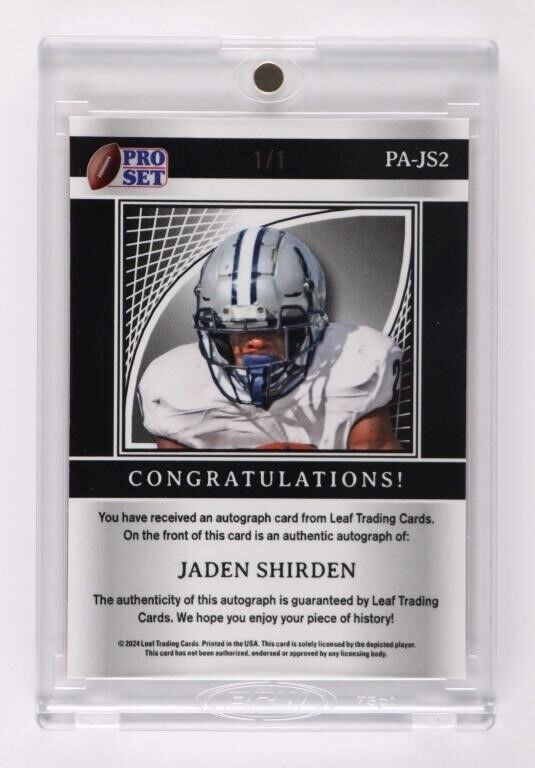 2024 Leaf Pro Set Jaden Shirden Auto Orange 1/1