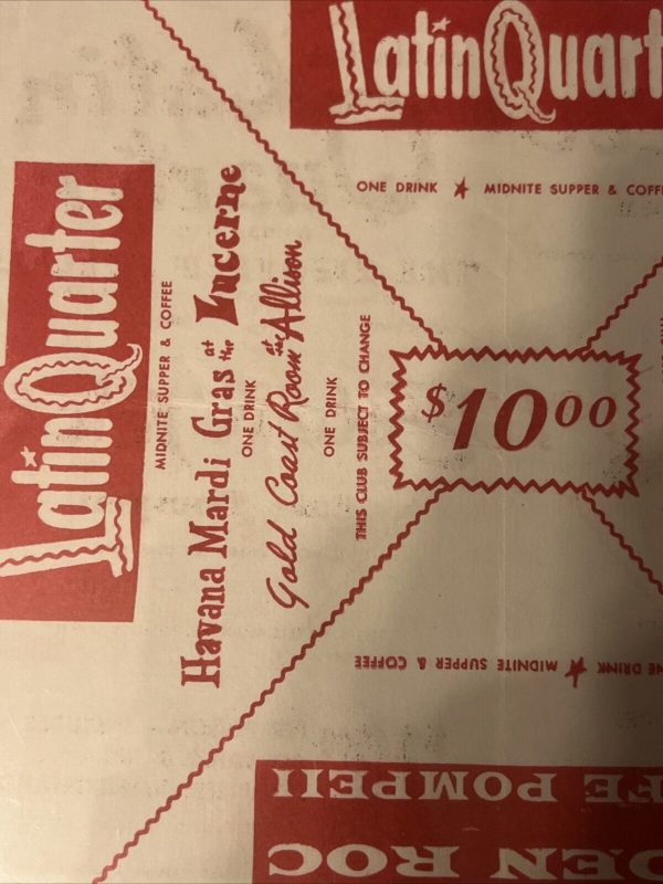 Joe DiMaggio Autographed Miami Club Advertisement PSA DNA Letter Of Authenticity