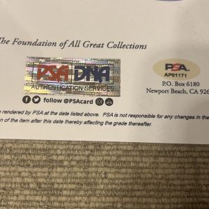 Joe DiMaggio Autographed Miami Club Advertisement PSA DNA Letter Of Authenticity