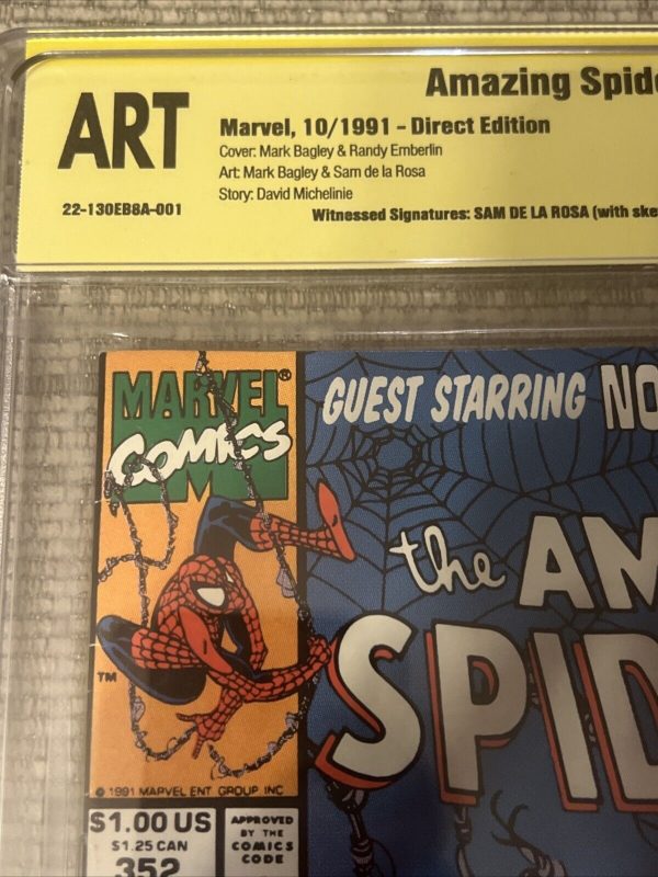 The Amazing Spider-Man #352 CBCS Art Sketch Signed Autograph