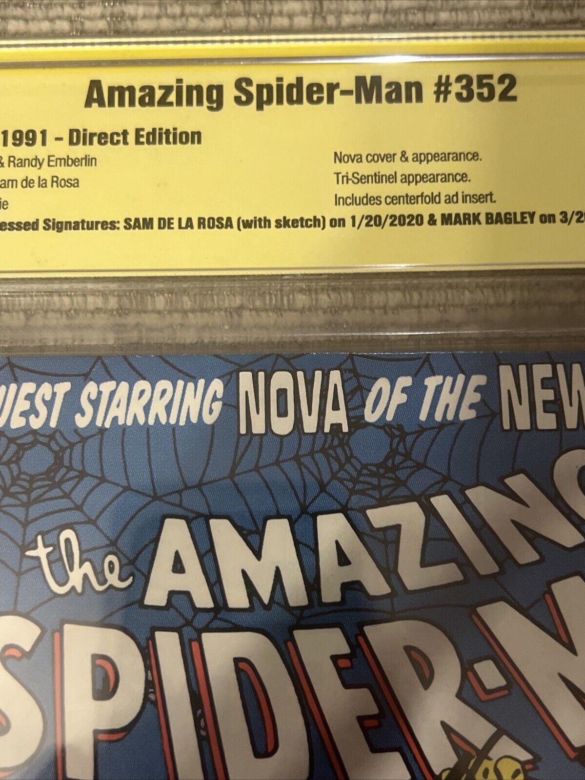 The Amazing Spider-Man #352 CBCS Art Sketch Signed Autograph