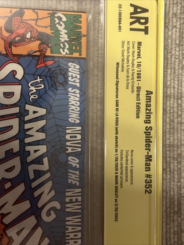 The Amazing Spider-Man #352 CBCS Art Sketch Signed Autograph