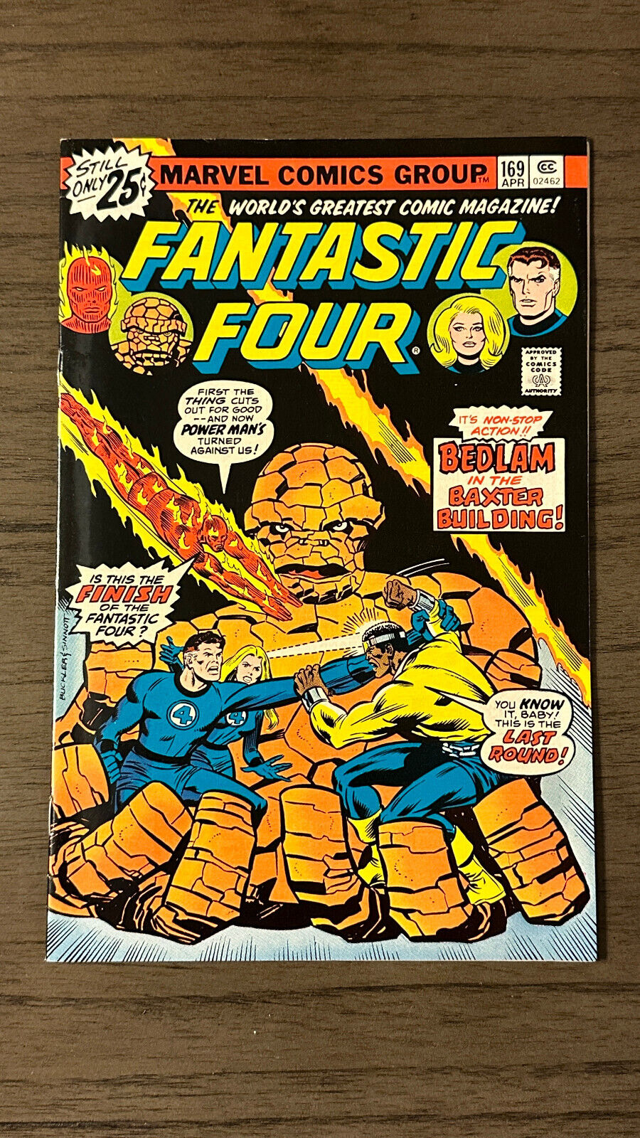 The FANTASTIC FOUR #169 vs. Luke Cage Power Man from Apr. 1976